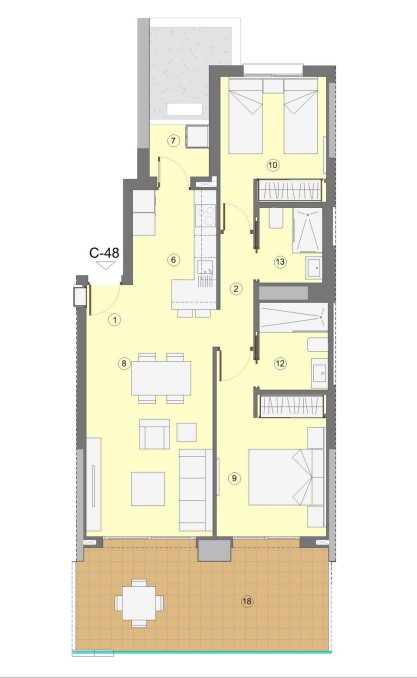 Appartementen in Benidorm, 2 slaapkamers